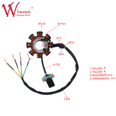 มอเตอร์ไซค์ Magneto Stator Coil Stator Comp อะไหล่อะไหล่ XY200GY6 วิมมา ทองแดง